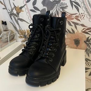 Black Lug Combat Boots